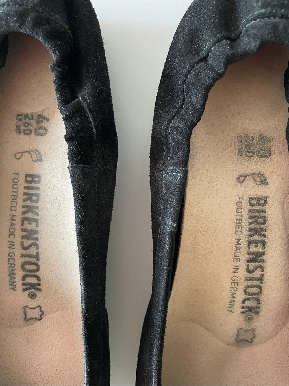 Birkenstock Black Suede Celina 1 Slip-On Ballet Flats 40 wide - Picture 2 of 5